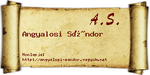 Angyalosi Sándor névjegykártya