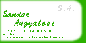 sandor angyalosi business card